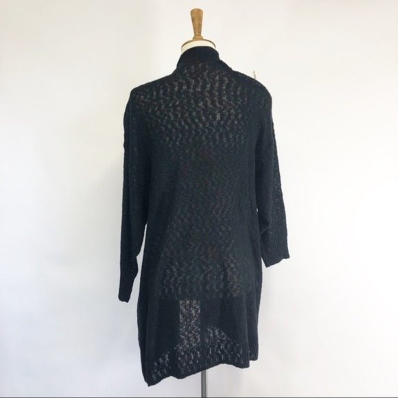 Sun + Shadow Black Cardigan Sweater Medium - Picture 4 of 6